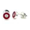 Red Enamel Diamond Earrings