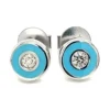 Blue Enamel Diamond Earrings