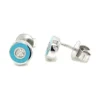 Blue Enamel Diamond Earrings