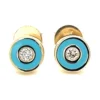 Blue Enamel Diamond Earrings