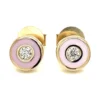 Pink Enamel Diamond Earrings