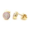 Pink Enamel Diamond Earrings