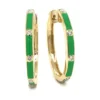 Green Enamel Hoop Earrings