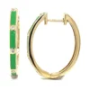 Green Enamel Hoop Earrings