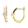 Pink Enamel Huggie Earrings