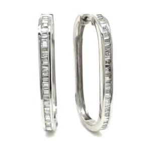 Baguette Diamond Hoop Earrings