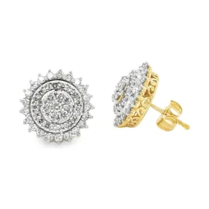 Sunburst Diamond Stud Earrings