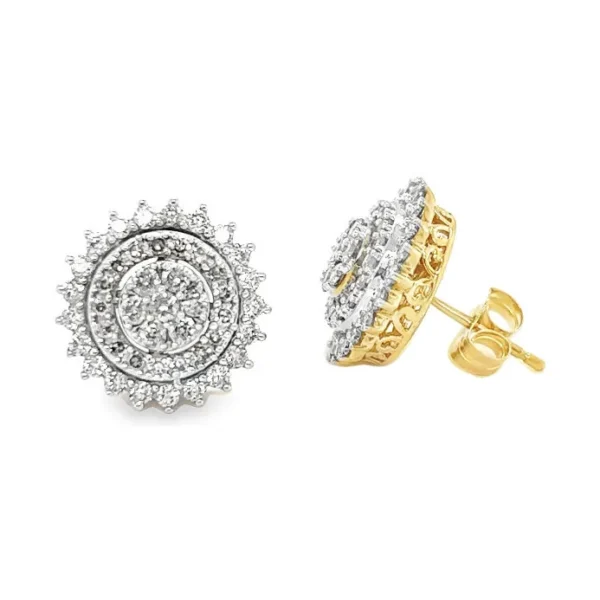 Sunburst Diamond Stud Earrings