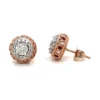 Round Diamond Halo Earrings