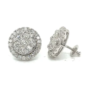 Round Diamond Halo Earrings