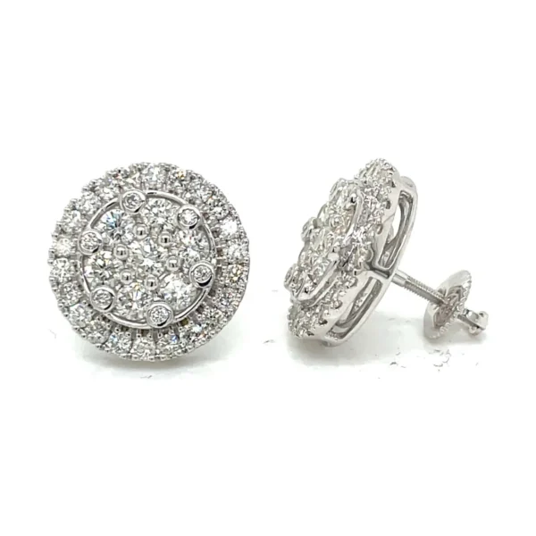Round Diamond Halo Earrings