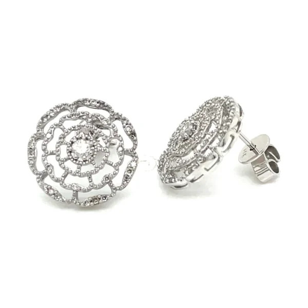Floral Diamond Stud Earrings