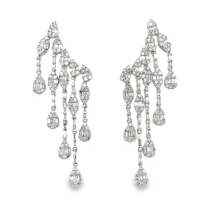 Diamond Cascade Dangle Earrings