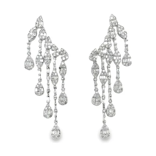 Diamond Cascade Dangle Earrings