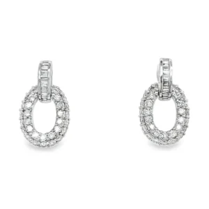Oval Halo Diamond Earrings