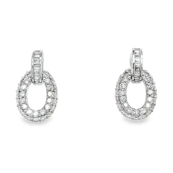 Oval Halo Diamond Earrings
