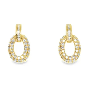 Oval Diamond Hoop Earrings
