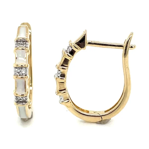 Enamel Diamond Huggie Earrings
