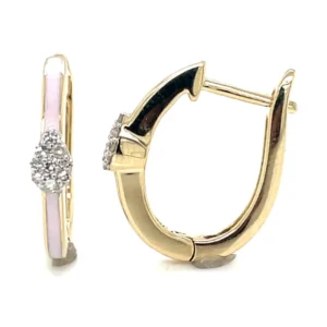 Pink Enamel Hoop Earrings