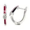 Red Enamel Diamond Earrings