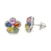 Floral Gemstone Stud Earrings
