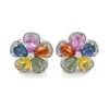 Floral Gemstone Stud Earrings