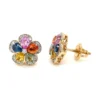 Floral Gemstone Stud Earrings