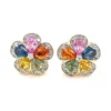 Floral Gemstone Stud Earrings