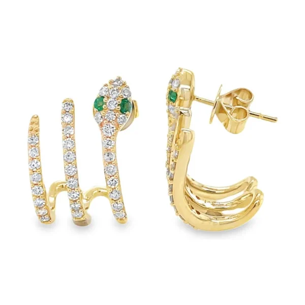 Snake Diamond Stud Earrings