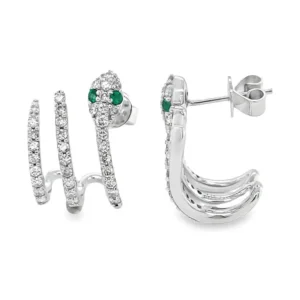 Diamond Snake Stud Earrings