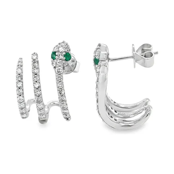 Diamond Snake Stud Earrings
