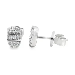 Oval Diamond Stud Earrings