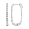 Rectangular Diamond Hoop Earrings