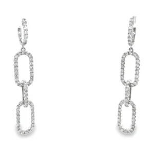 Diamond Link Dangle Earrings