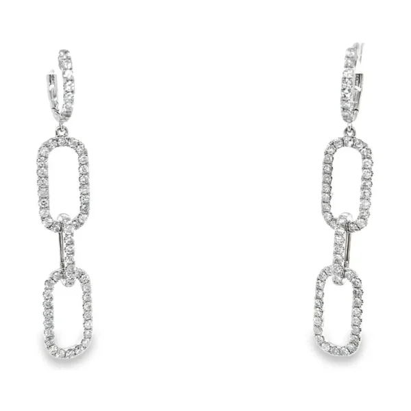 Diamond Link Dangle Earrings
