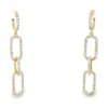 Diamond Chain Link Dangle Earrings