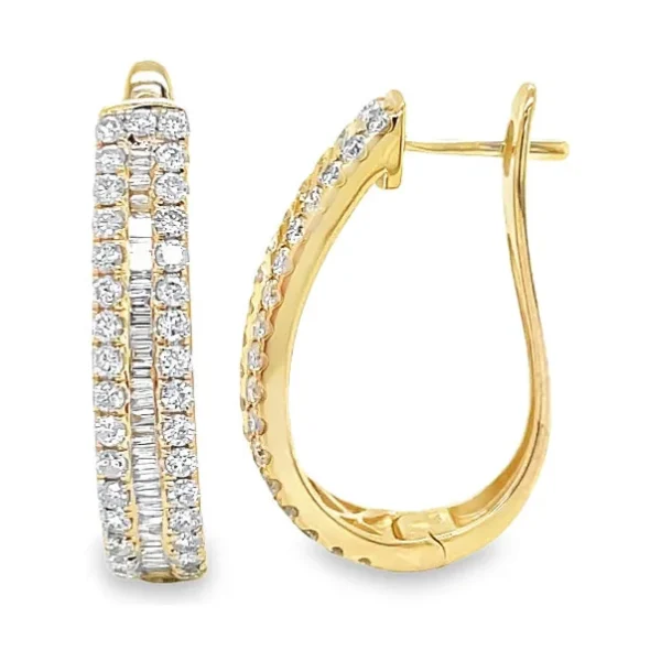 Diamond Curved Hoop Earrings