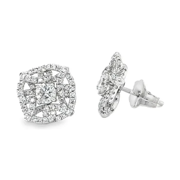Square Diamond Cluster Earrings