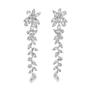 Floral Diamond Dangle Earrings