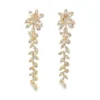 Floral Diamond Dangle Earrings
