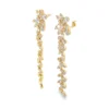 Floral Diamond Dangle Earrings