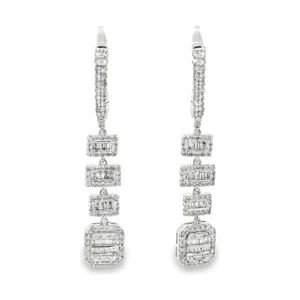 Diamond Tiered Dangle Earrings