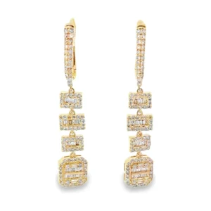 Geometric Diamond Dangle Earrings