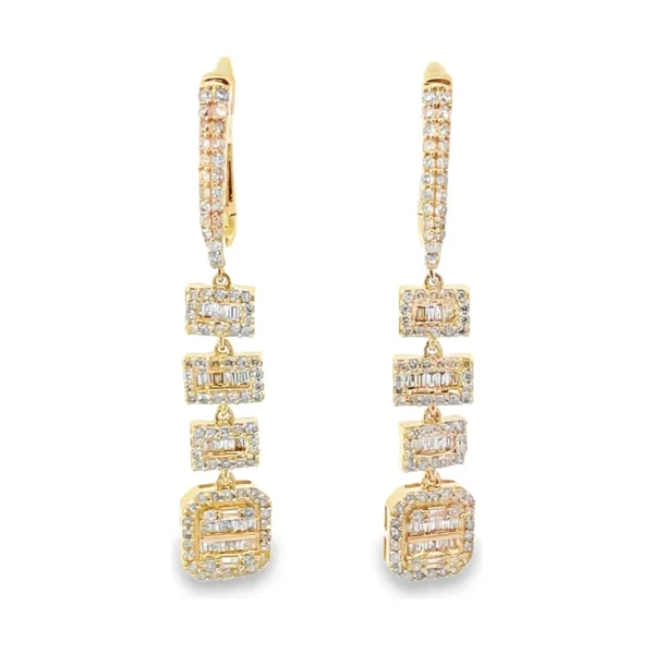 Geometric Diamond Dangle Earrings