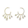Diamond Crescent Dangle Earrings