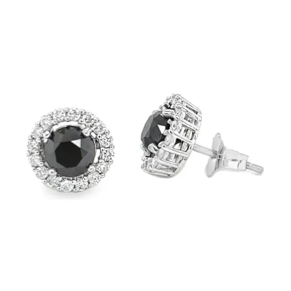 Halo Diamond Stud Earrings
