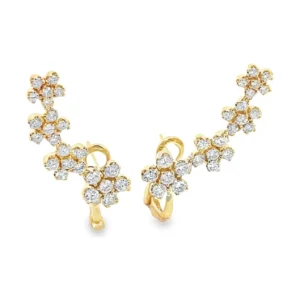 Floral Diamond Ear Climbers