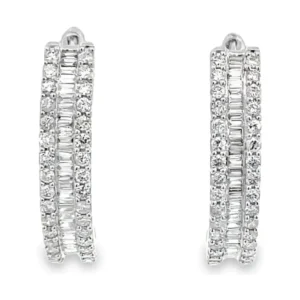 Baguette Diamond Hoop Earrings