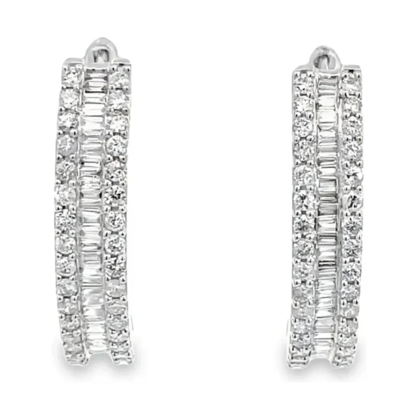 Baguette Diamond Hoop Earrings