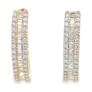 Baguette Diamond Hoop Earrings